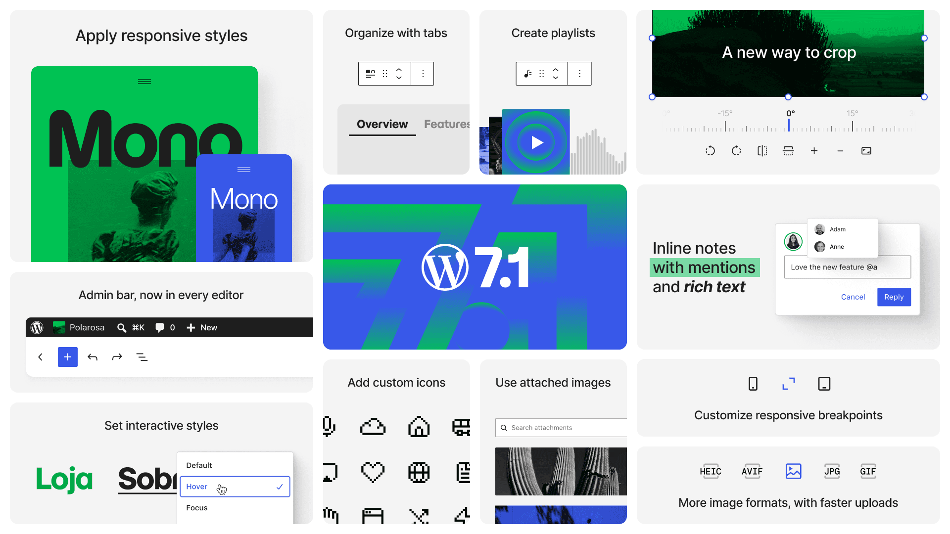 WordPress 7.1 Highlight Grid